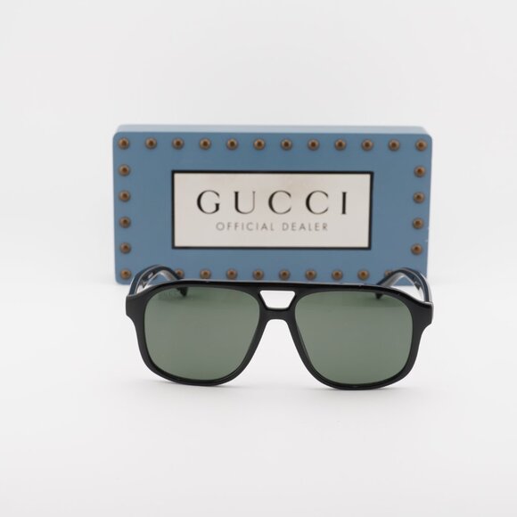 Gucci GG1856S 001 Aviator Sunglasses – Black/Grey - Picture 3 of 11